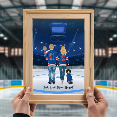 Custom Hockey Family Portrait, Hockey Gift, Hockey, Hockey Poster, Hockey Lover Gift, Ice Hockey, Hockey Gifts,Hockey Mom,Hockey Coach Gift,