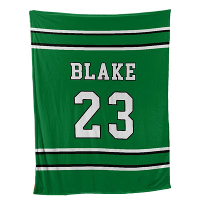 Create Your Own Custom Sports Jersey Blanket In All Colors, Personalized Name and Number, Soft Fleece and Sherpa Blankets