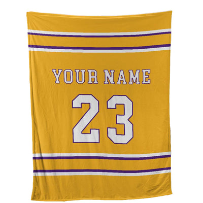 Create Your Own Custom Sports Jersey Blanket In All Colors, Personalized Name and Number, Soft Fleece and Sherpa Blankets