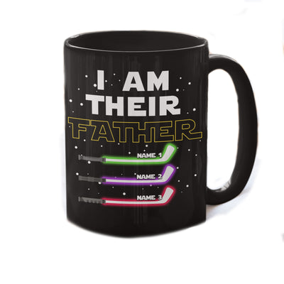 Father Mug, Personalized Dad Mug With Custom Kids Names, Hockey Gift, Family Name Cup, Father's Gift for Dad or Husband