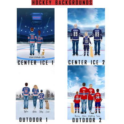 Custom Hockey Family Portrait, Hockey Gift, Hockey, Hockey Poster, Hockey Lover Gift, Ice Hockey, Hockey Gifts,Hockey Mom,Hockey Coach Gift,