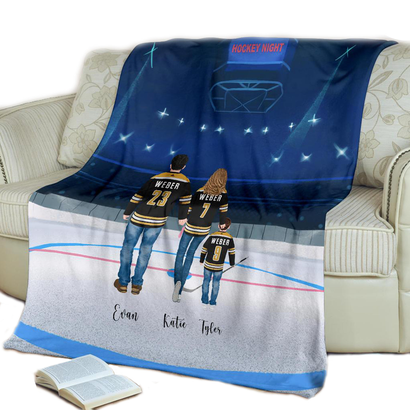 Custom Hockey Art Blanket, Hockey, Hockey Gift, Hockey Mom, Hockey Blanket, Hockey Lover Gift, Ice Hockey, Hockey Gifts,Hockey Mom,Hockey Coach,